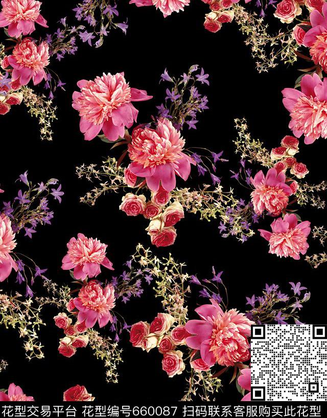 时尚抽象手绘油画花卉数码印花时尚潮流女装裙子外套夹克卫衣数码印花时尚大牌风格欧美女装潮流印花数码印花华亿平台下载（图片编号: 660087） - 瓦栏（Walan）