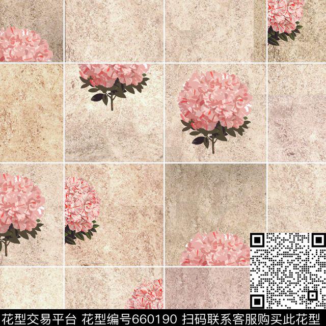 绣球花花卉大花数码印花华亿平台下载（图片编号: 660190） - 瓦栏（Walan）