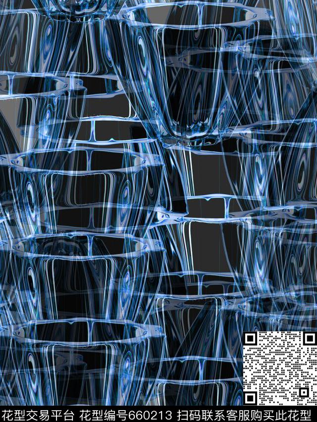 时尚幽蓝水晶杯数码印花华亿平台下载（图片编号: 660213） - 瓦栏（Walan）
