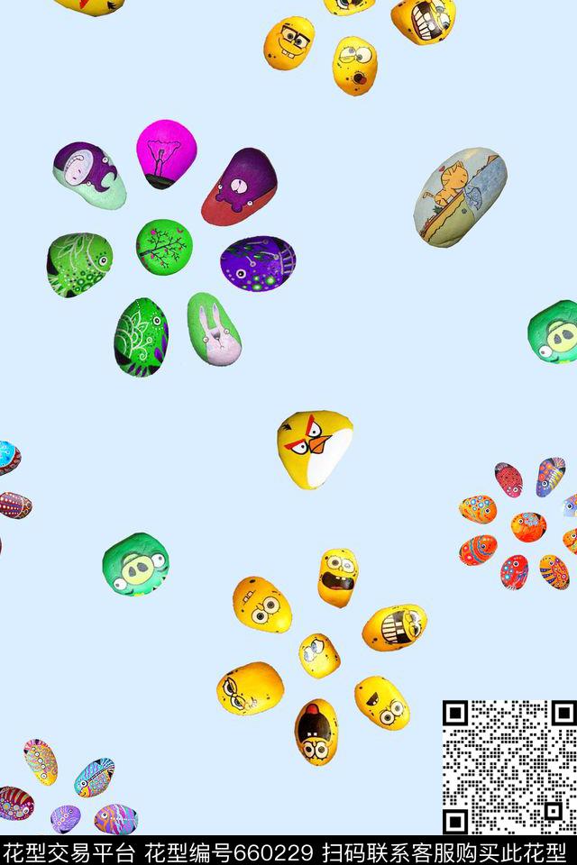 手绘画石头数码印花华亿平台下载（图片编号: 660229） - 瓦栏（Walan）