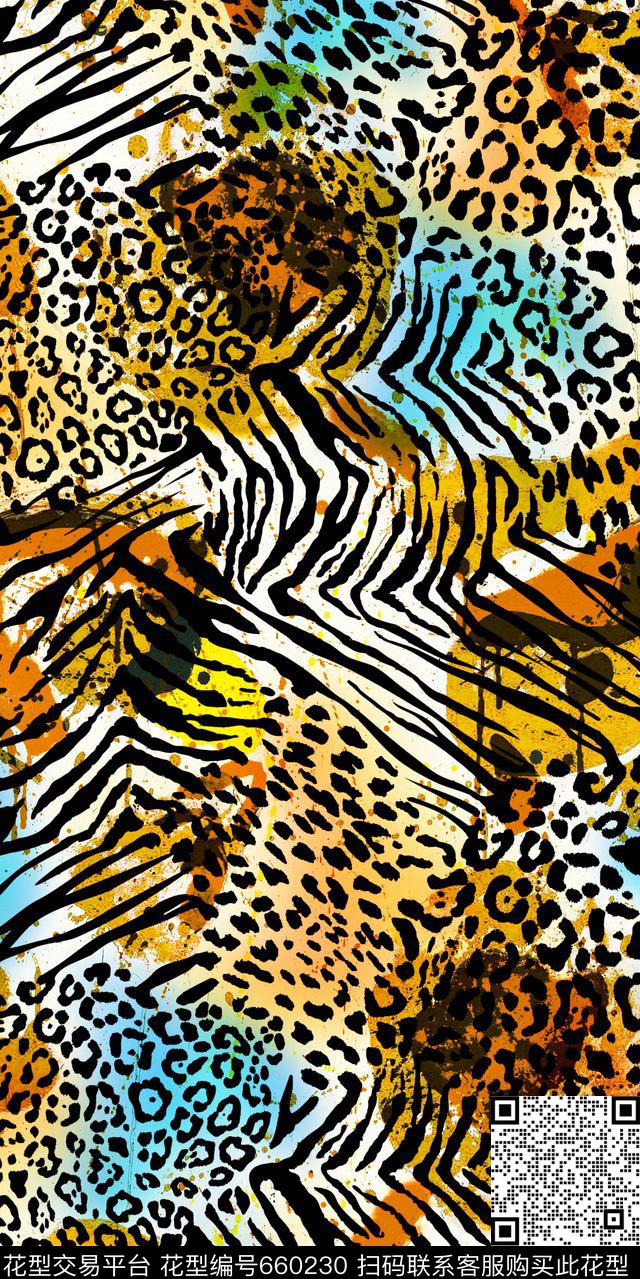 洋阳---动物纹动物纹数码印花华亿平台下载（图片编号: 660230） - 瓦栏（Walan）