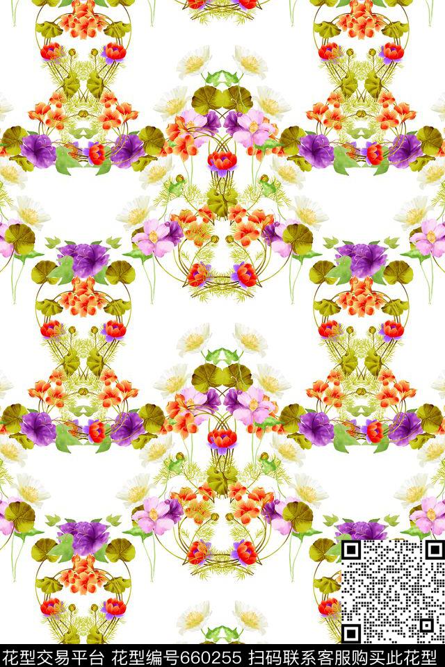 花卉四方连续小碎花数码印花华亿平台下载（图片编号: 660255） - 瓦栏（Walan）