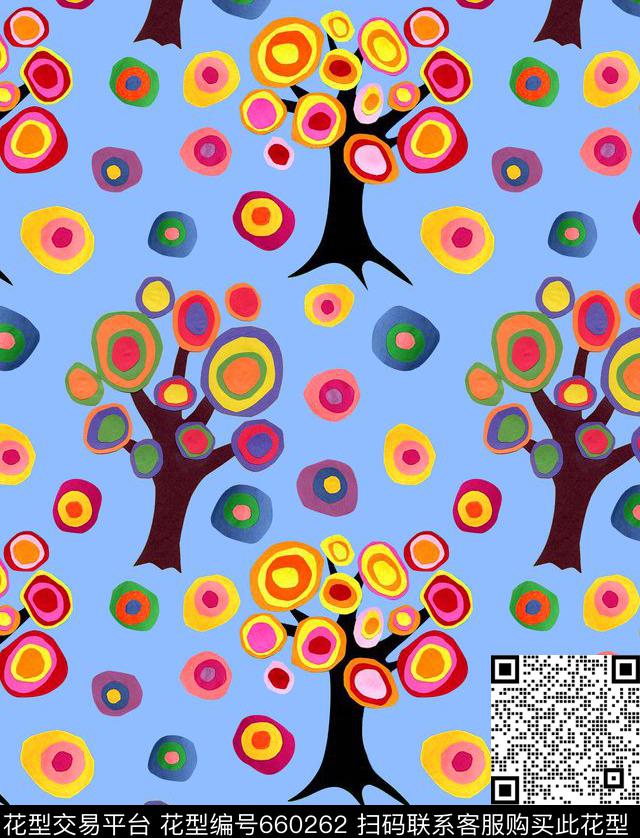 波点卡通花数码印花华亿平台下载（图片编号: 660262） - 瓦栏（Walan）