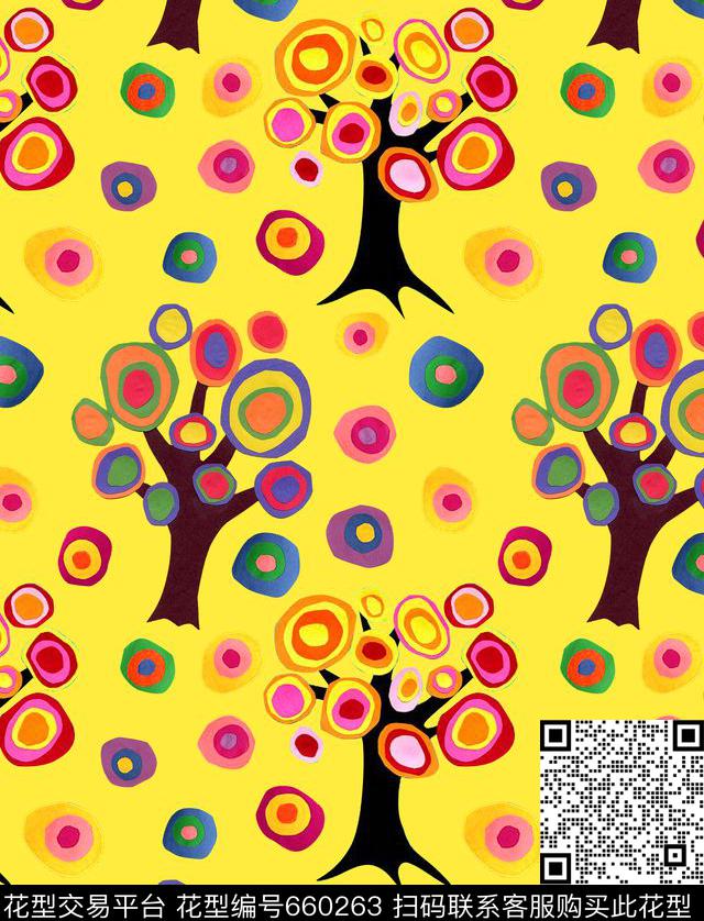 波点卡通花数码印花华亿平台下载（图片编号: 660263） - 瓦栏（Walan）
