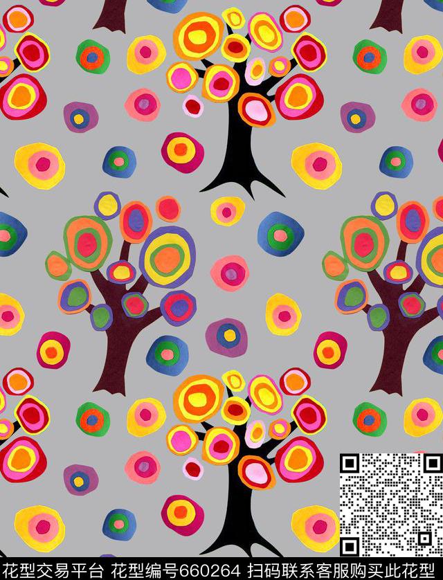 波点卡通花数码印花华亿平台下载（图片编号: 660264） - 瓦栏（Walan）