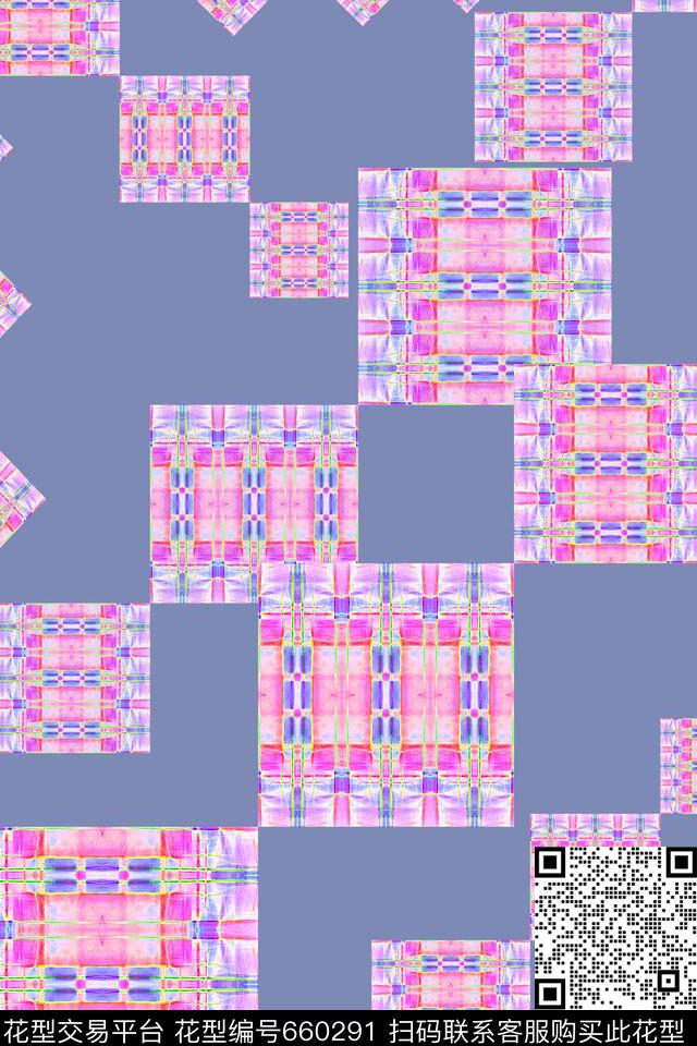 夏日风光泳装几何炫彩数码印花华亿平台下载（图片编号: 660291） - 瓦栏（Walan）