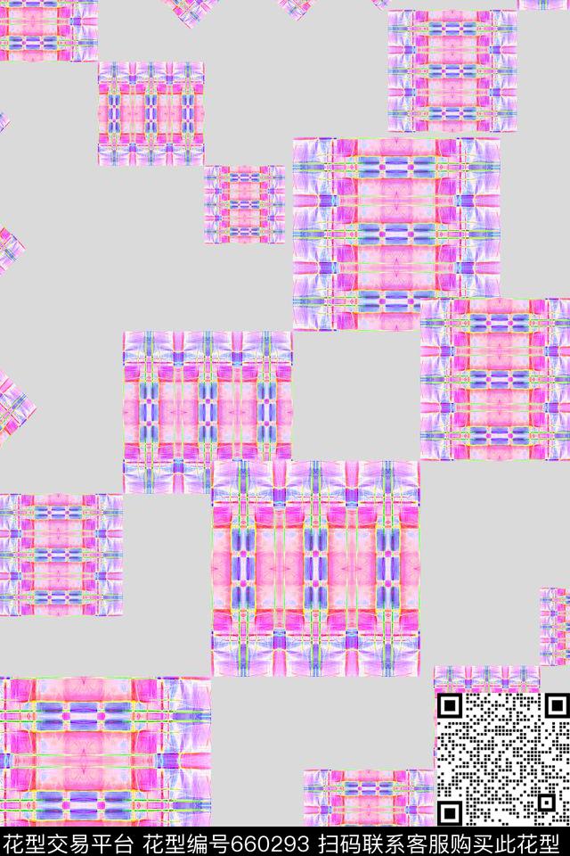 夏日风光泳装几何炫彩数码印花华亿平台下载（图片编号: 660293） - 瓦栏（Walan）