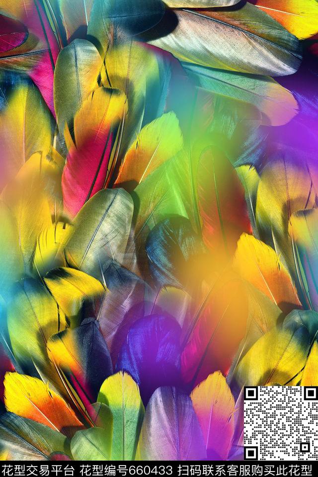 时尚炫彩动物纹数码印花华亿平台下载（图片编号: 660433） - 瓦栏（Walan）
