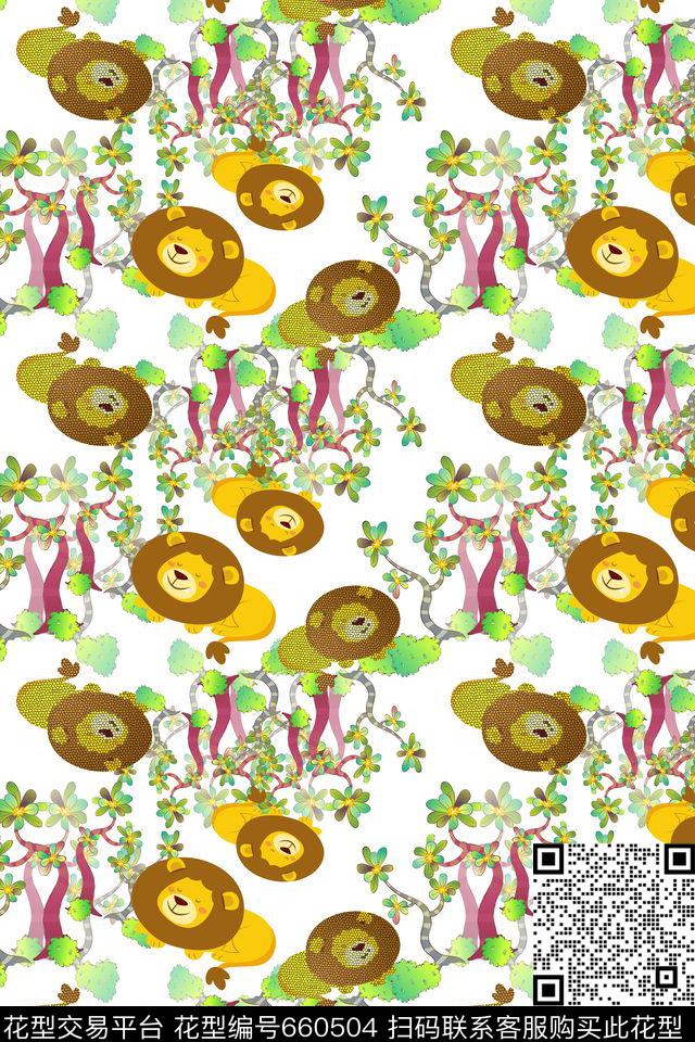 狮子王卡通儿童泳装热带数码印花华亿平台下载（图片编号: 660504） - 瓦栏（Walan）