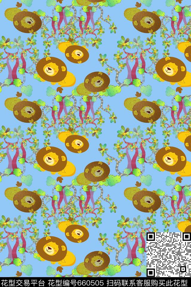 狮子王卡通儿童泳装热带数码印花华亿平台下载（图片编号: 660505） - 瓦栏（Walan）