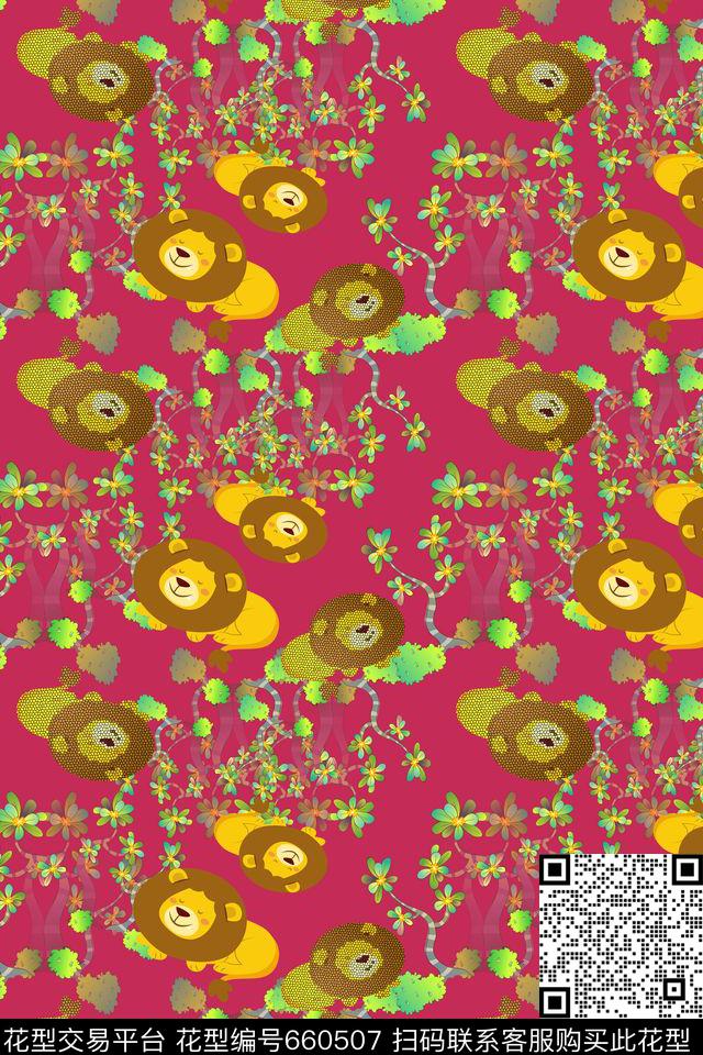 狮子王卡通儿童泳装热带数码印花华亿平台下载（图片编号: 660507） - 瓦栏（Walan）