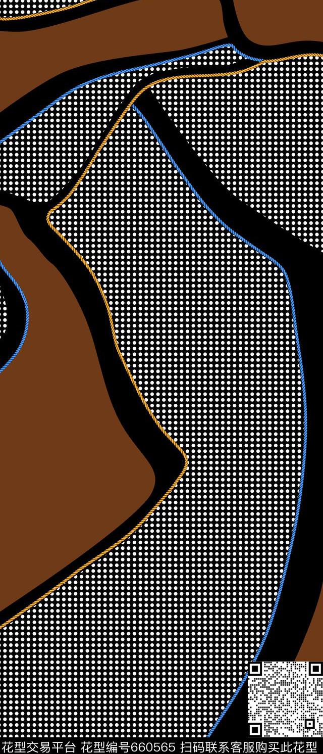 圆点几何绳子长巾丝巾传统印花华亿平台下载（图片编号: 660565） - 瓦栏（Walan）