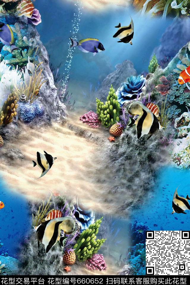 风景海底数码印花华亿平台下载（图片编号: 660652） - 瓦栏（Walan）