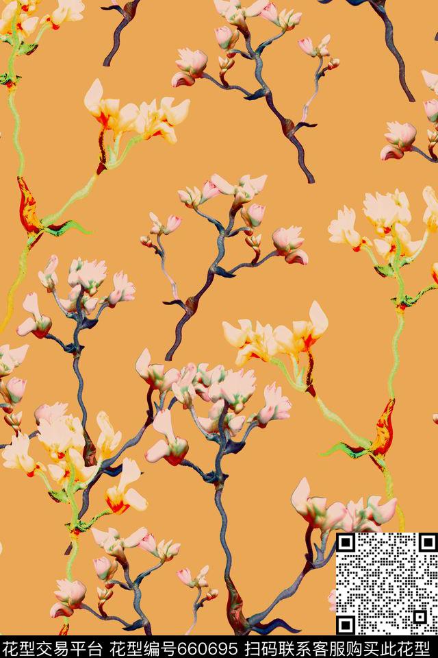 时尚花卉田园风男女服装数码印花华亿平台下载（图片编号: 660695） - 瓦栏（Walan）