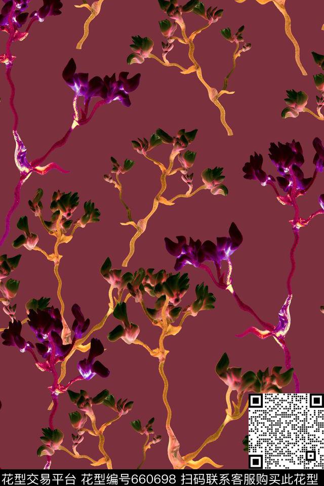 时尚花卉田园风男女服装数码印花华亿平台下载（图片编号: 660698） - 瓦栏（Walan）