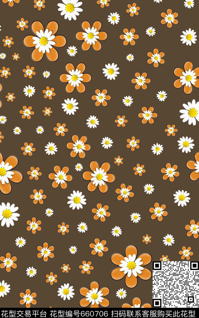 花卉小碎花满板小花数码印花华亿平台下载（图片编号: 660706） - 瓦栏（Walan）
