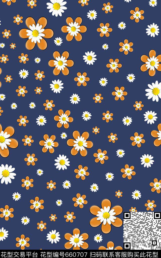 花卉小碎花满板小花数码印花华亿平台下载（图片编号: 660707） - 瓦栏（Walan）