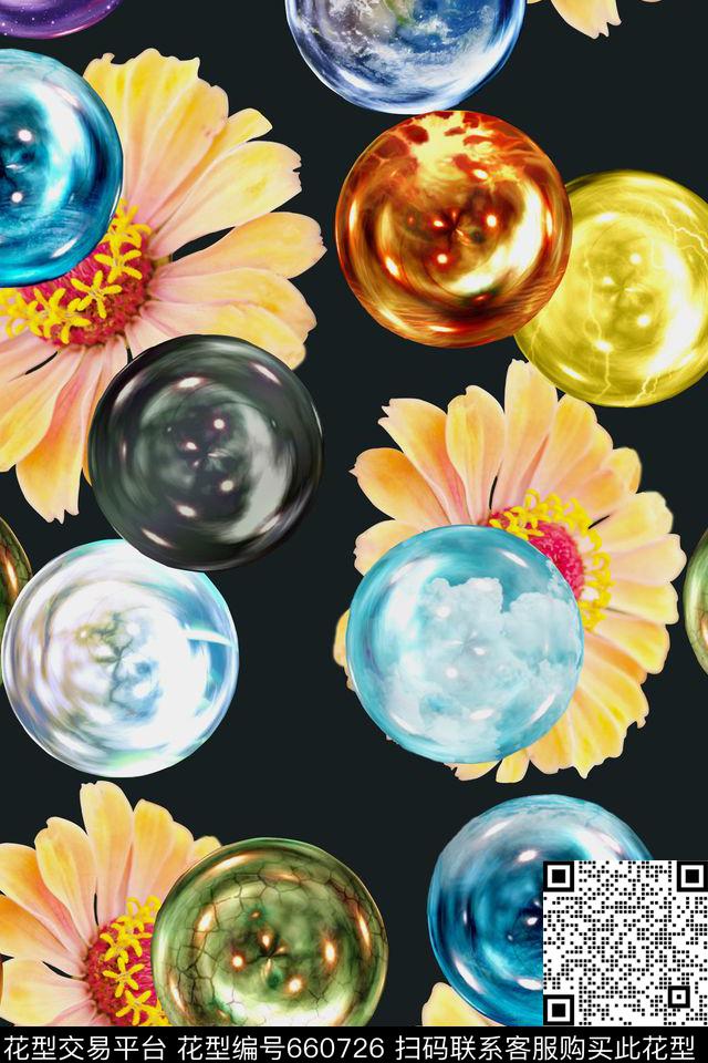 花卉星空女装数码印花华亿平台下载（图片编号: 660726） - 瓦栏（Walan）