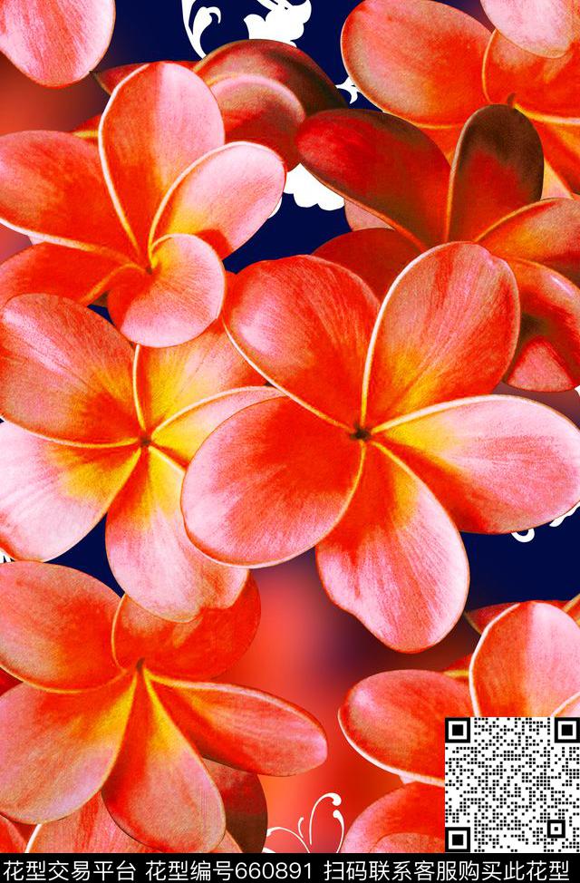 时尚抽象手绘花卉数码印花时尚潮流女装裙子渐变纹理草卷印花女装外套雪纺真丝棉布料印花数码印花华亿平台下载（图片编号: 660891） - 瓦栏（Walan）