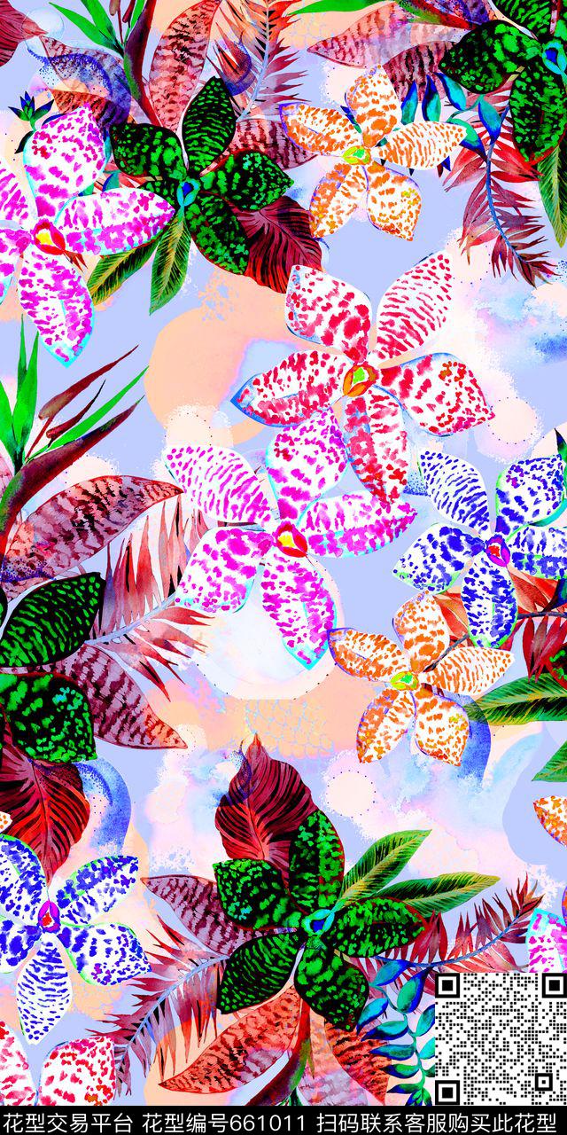 夏威夷热带风情MAX-女装花卉热带风情数码印花华亿平台下载（图片编号: 661011） - 瓦栏（Walan）