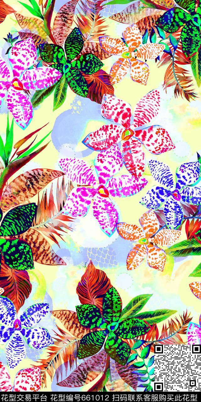 夏威夷热带风情MAX-女装花卉热带风情数码印花华亿平台下载（图片编号: 661012） - 瓦栏（Walan）