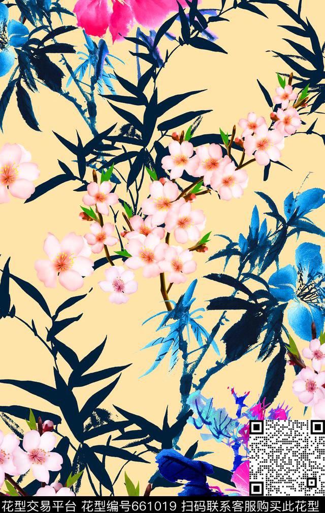 趣味MAX-女装花卉热带鱼数码印花华亿平台下载（图片编号: 661019） - 瓦栏（Walan）
