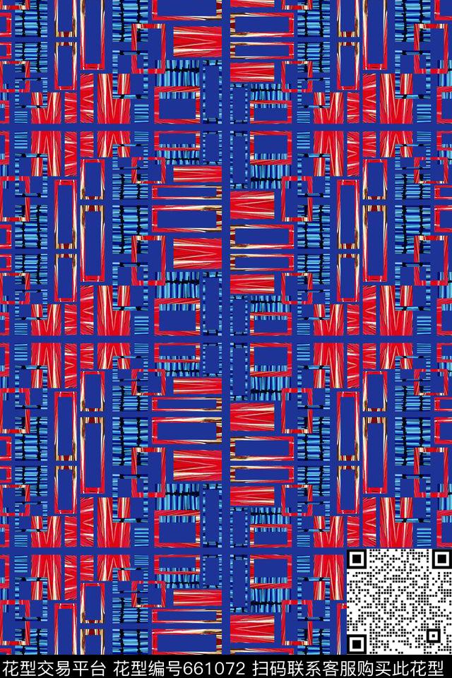 方格小方块不规则几何数码印花华亿平台下载（图片编号: 661072） - 瓦栏（Walan）