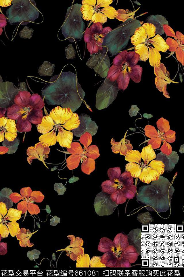 花卉花鸟大花数码印花华亿平台下载（图片编号: 661081） - 瓦栏（Walan）