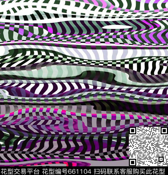 线条几何波纹数码印花华亿平台下载（图片编号: 661104） - 瓦栏（Walan）