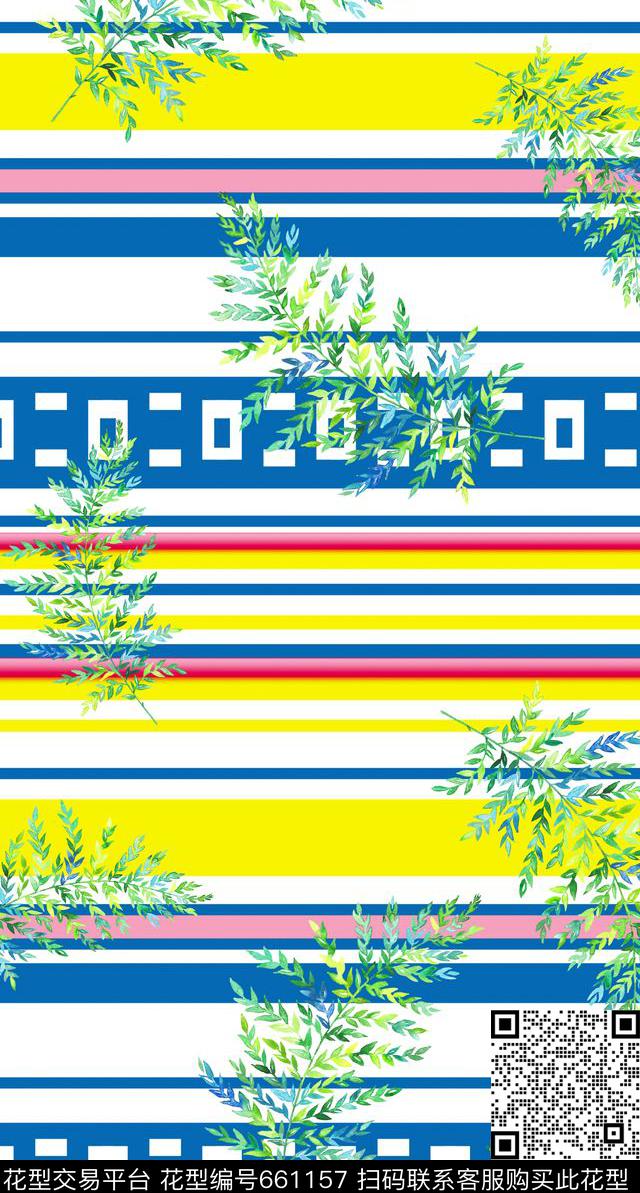 彩色条子细条纹几何横条数码印花华亿平台下载（图片编号: 661157） - 瓦栏（Walan）