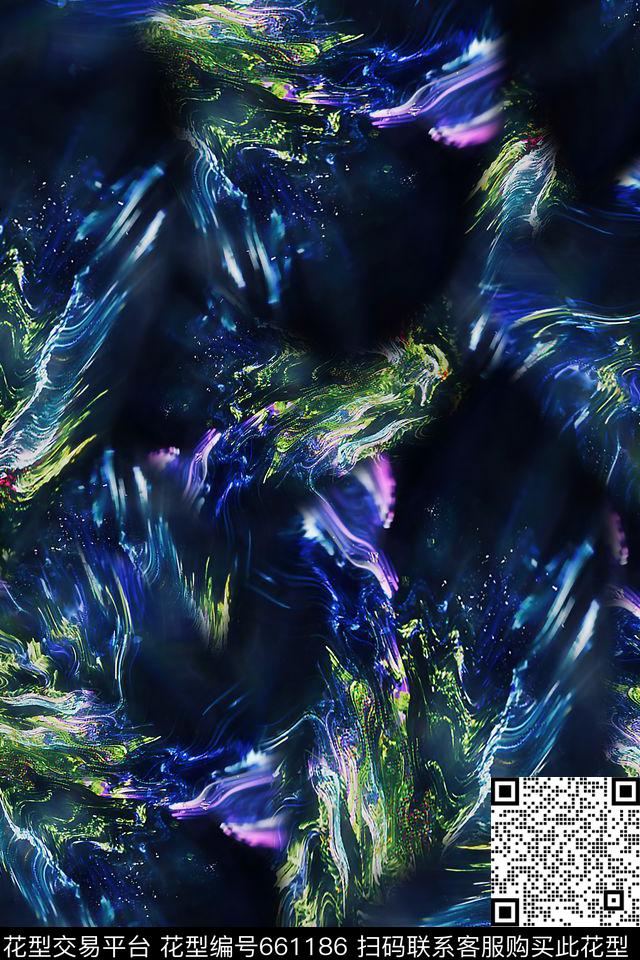 抽象极光炫彩数码印花华亿平台下载（图片编号: 661186） - 瓦栏（Walan）