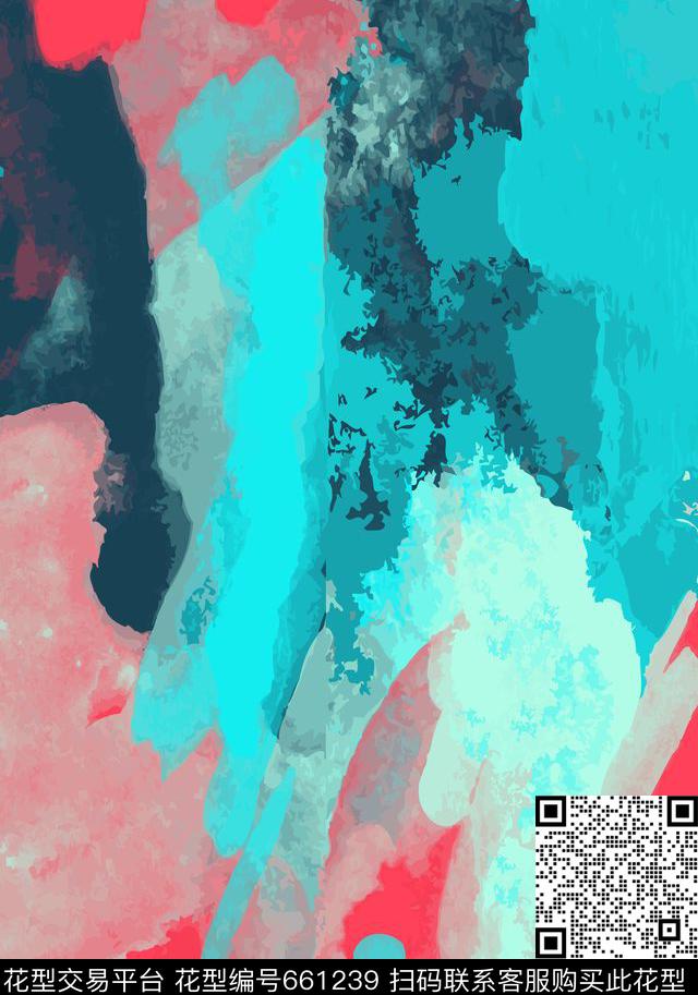 大色块围巾色彩碰撞数码印花华亿平台下载（图片编号: 661239） - 瓦栏（Walan）