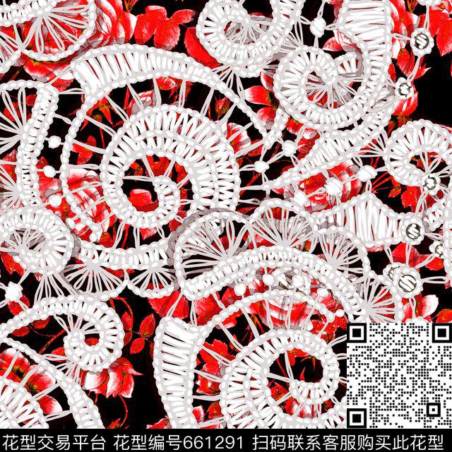 宫廷风巴洛克欧美数码印花华亿平台下载（图片编号: 661291） - 瓦栏（Walan）