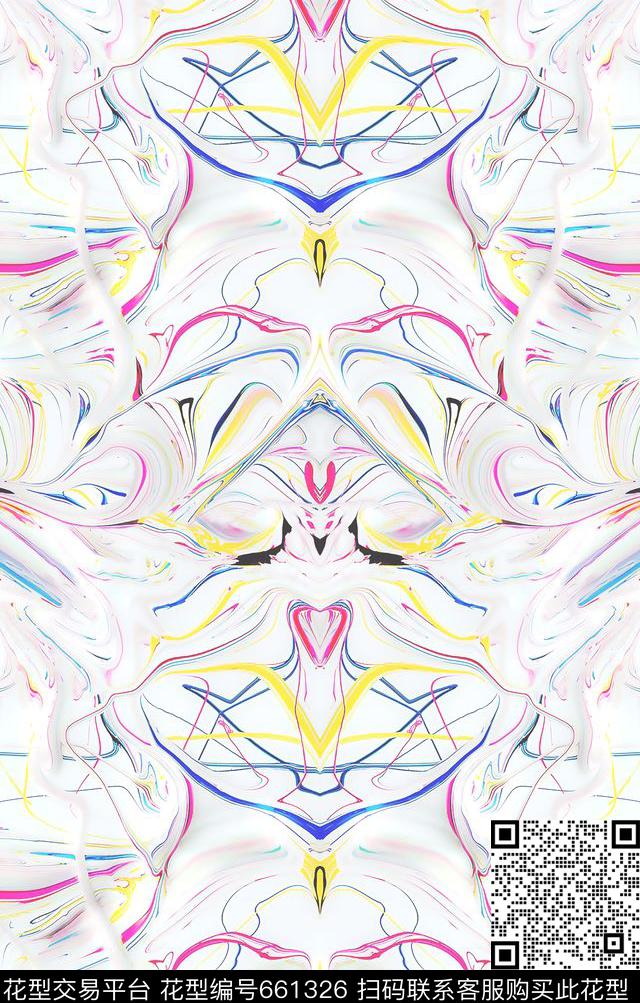 抽象画颜料笔触数码印花华亿平台下载（图片编号: 661326） - 瓦栏（Walan）