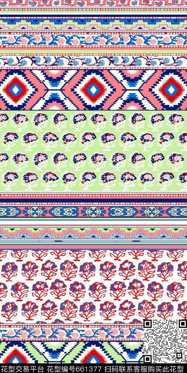 民族风0分色区几何线条色块传统印花华亿平台下载（图片编号: 661377） - 瓦栏（Walan）