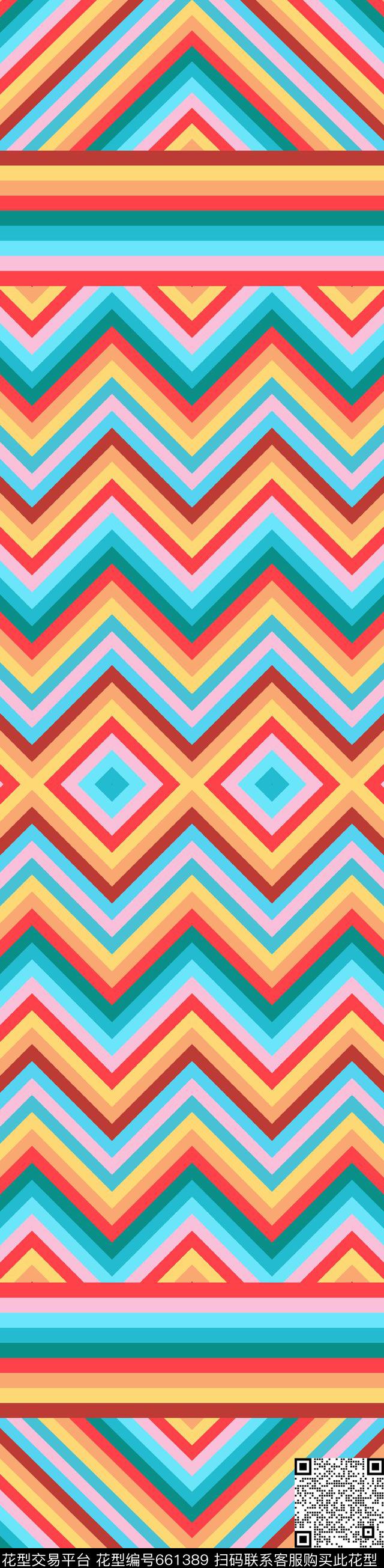 卡通条纹大牌风数码印花华亿平台下载（图片编号: 661389） - 瓦栏（Walan）