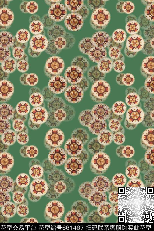 碎碎花卉组合花卉风格化花卉数码印花华亿平台下载（图片编号: 661467） - 瓦栏（Walan）