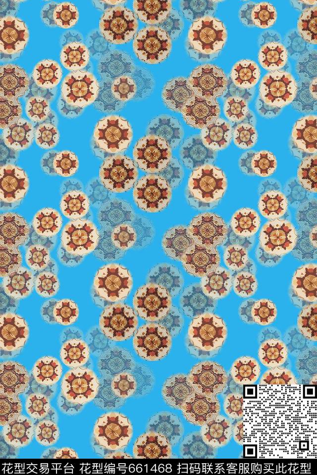 碎碎花卉组合花卉风格化花卉数码印花华亿平台下载（图片编号: 661468） - 瓦栏（Walan）