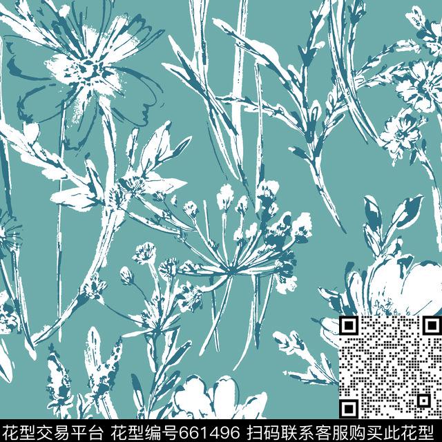 2017年女装新花卉花朵花卉传统印花华亿平台下载（图片编号: 661496） - 瓦栏（Walan）