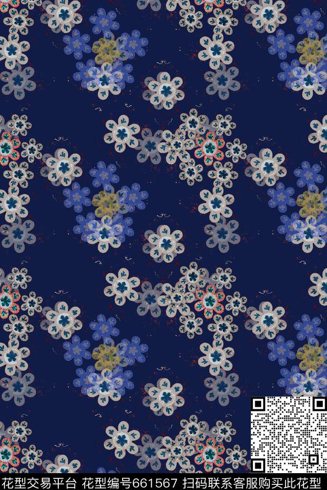 民族风图案碎碎花卉组合花卉数码印花华亿平台下载（图片编号: 661567） - 瓦栏（Walan）