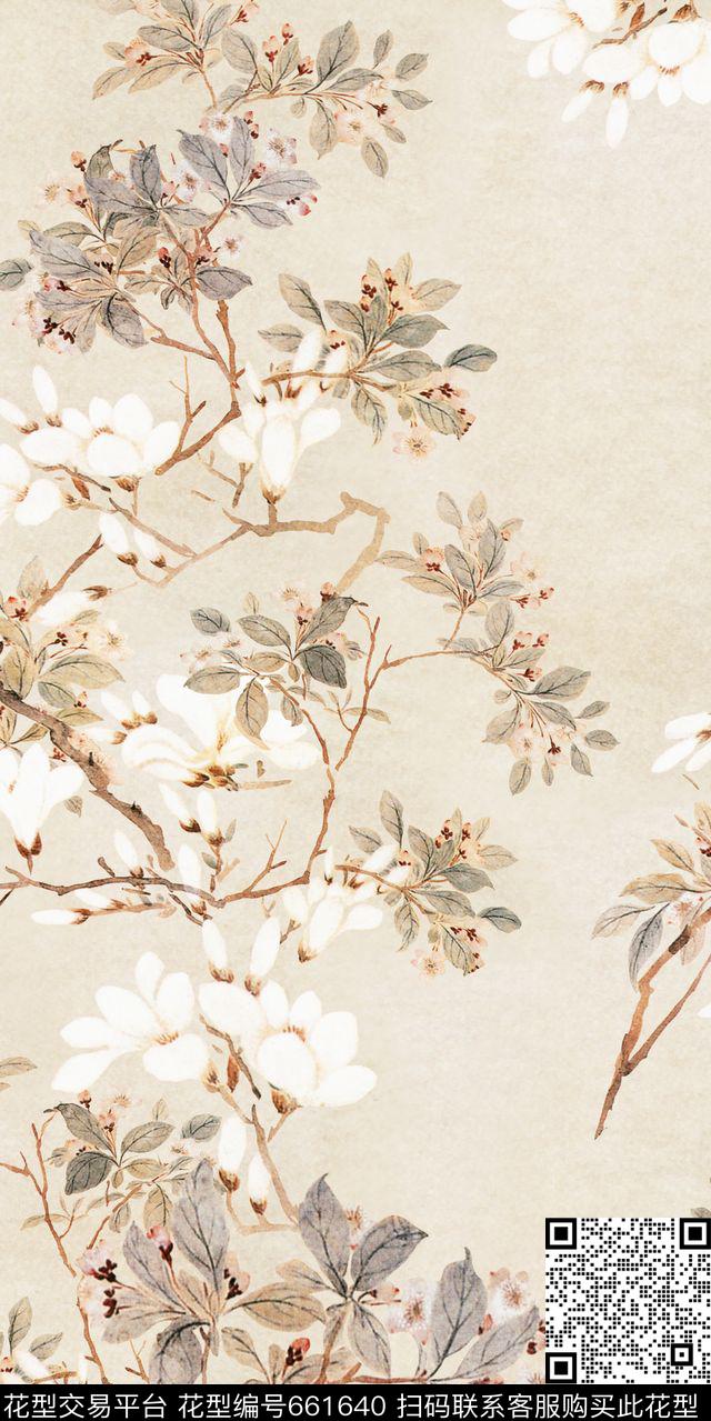 花卉小碎花山水画数码印花华亿平台下载（图片编号: 661640） - 瓦栏（Walan）