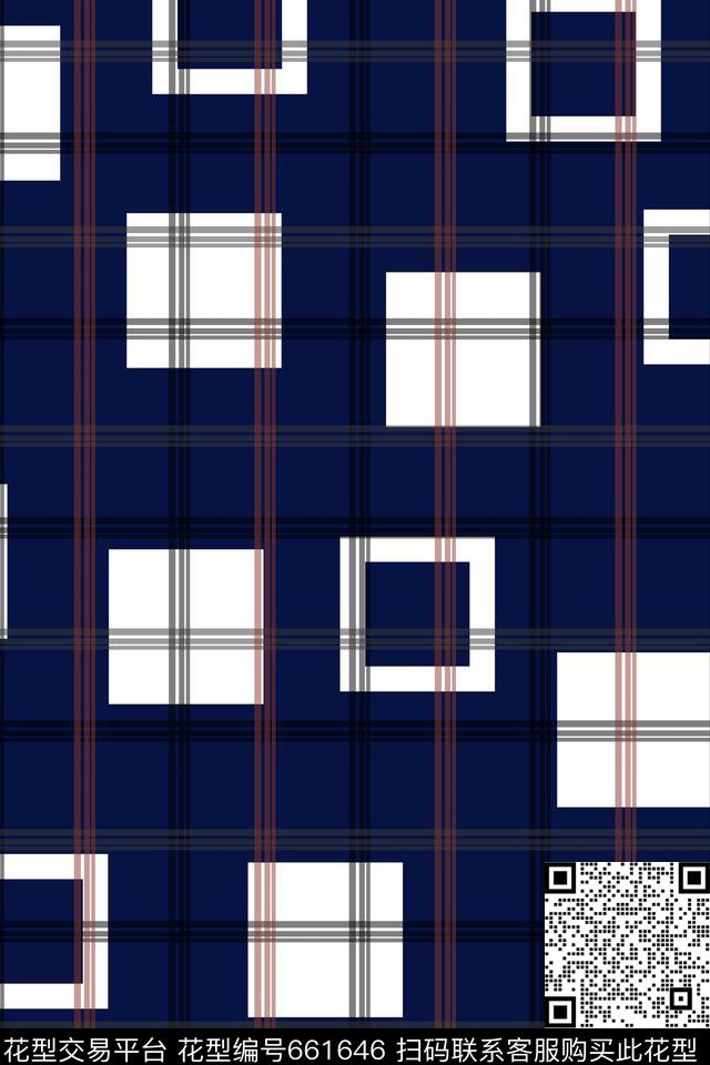 格子正方形几何传统印花华亿平台下载（图片编号: 661646） - 瓦栏（Walan）