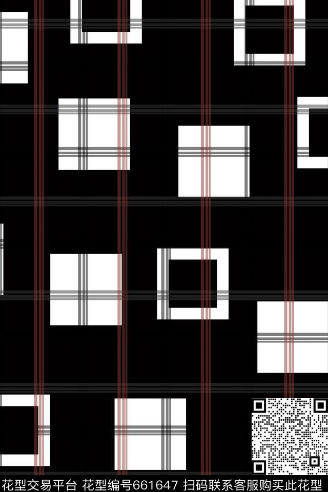 格子正方形几何传统印花华亿平台下载（图片编号: 661647） - 瓦栏（Walan）