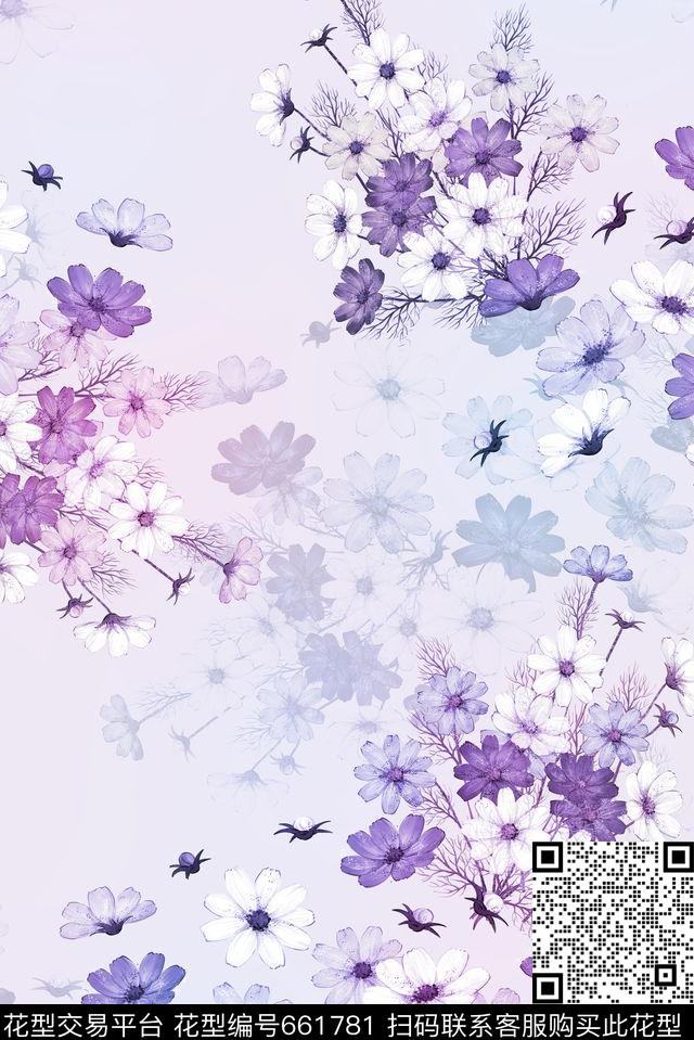 花瓣花卉花朵数码印花华亿平台下载（图片编号: 661781） - 瓦栏（Walan）