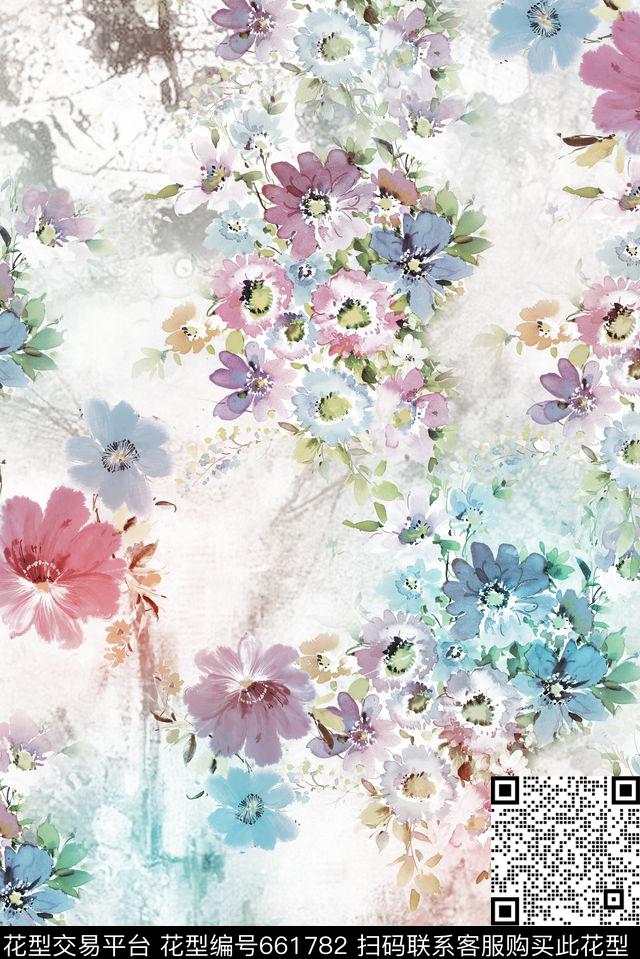 花瓣小碎花花朵数码印花华亿平台下载（图片编号: 661782） - 瓦栏（Walan）