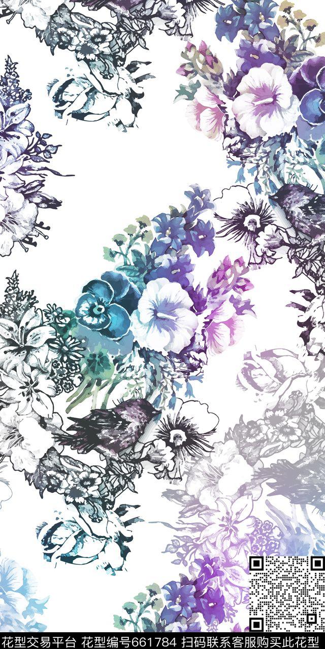 小碎花花瓣花朵数码印花华亿平台下载（图片编号: 661784） - 瓦栏（Walan）