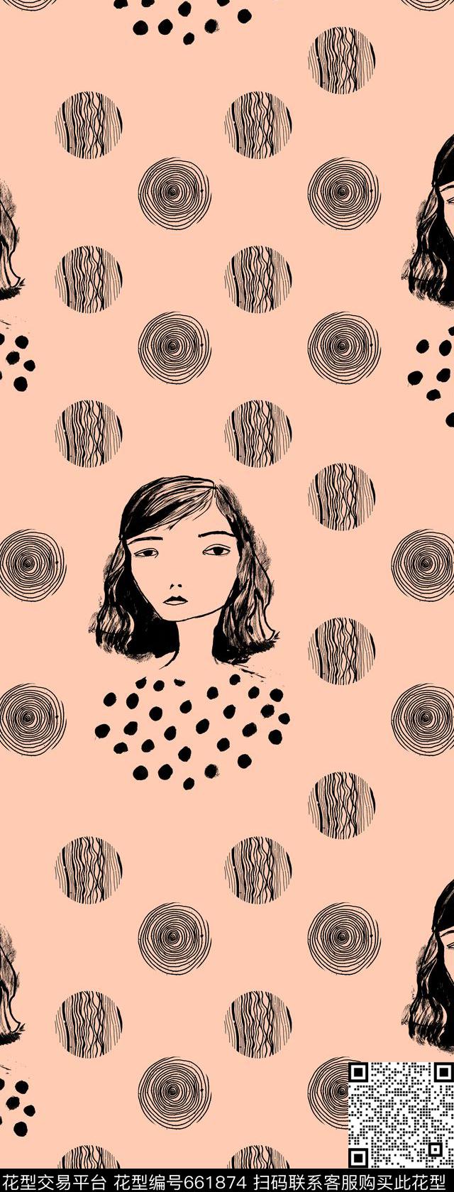 人物黑白墨迹传统印花华亿平台下载（图片编号: 661874） - 瓦栏（Walan）