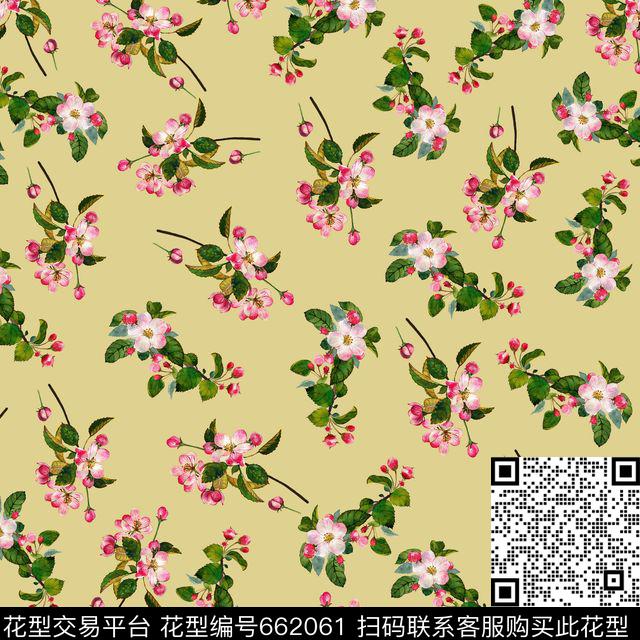 桃花花朵花卉数码印花华亿平台下载（图片编号: 662061） - 瓦栏（Walan）