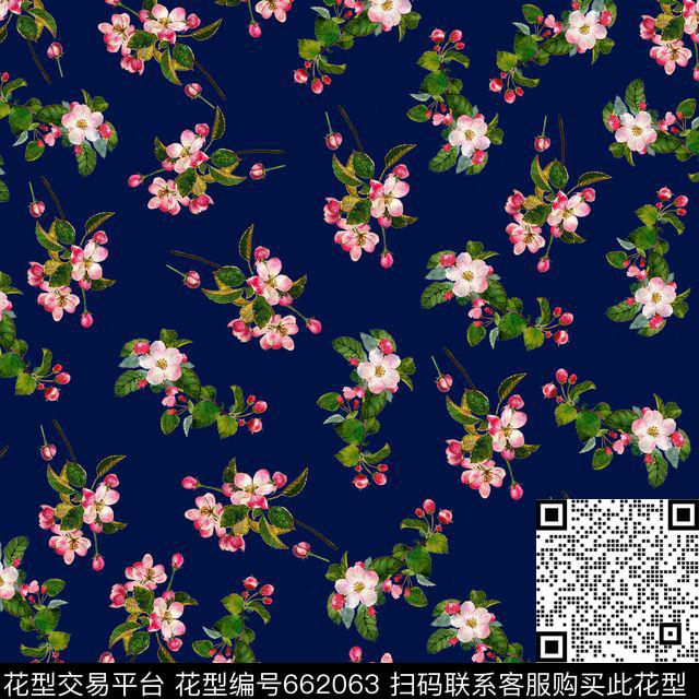 桃花花朵花卉数码印花华亿平台下载（图片编号: 662063） - 瓦栏（Walan）