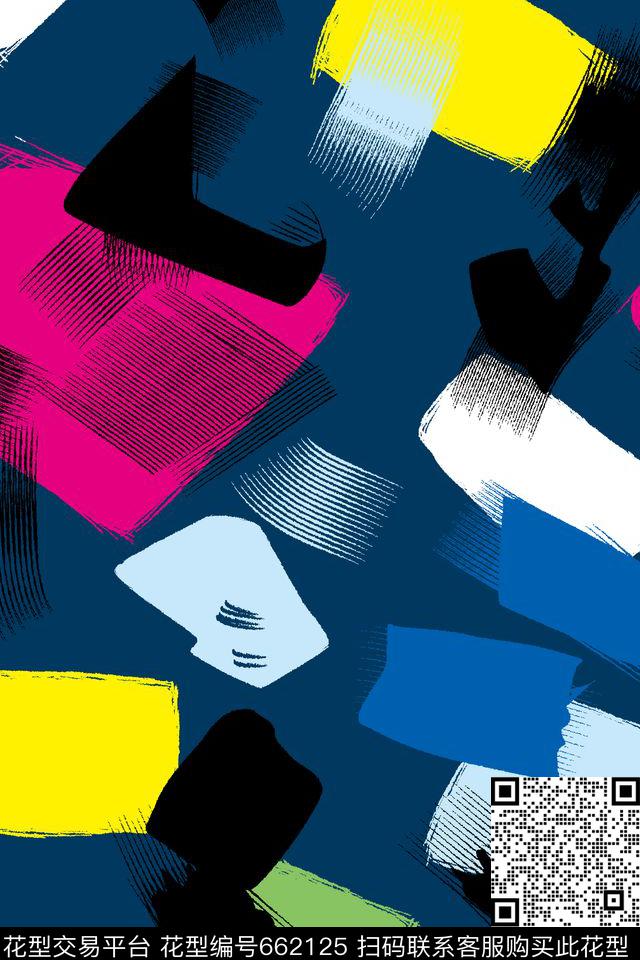 艺术色块彩色传统印花华亿平台下载（图片编号: 662125） - 瓦栏（Walan）